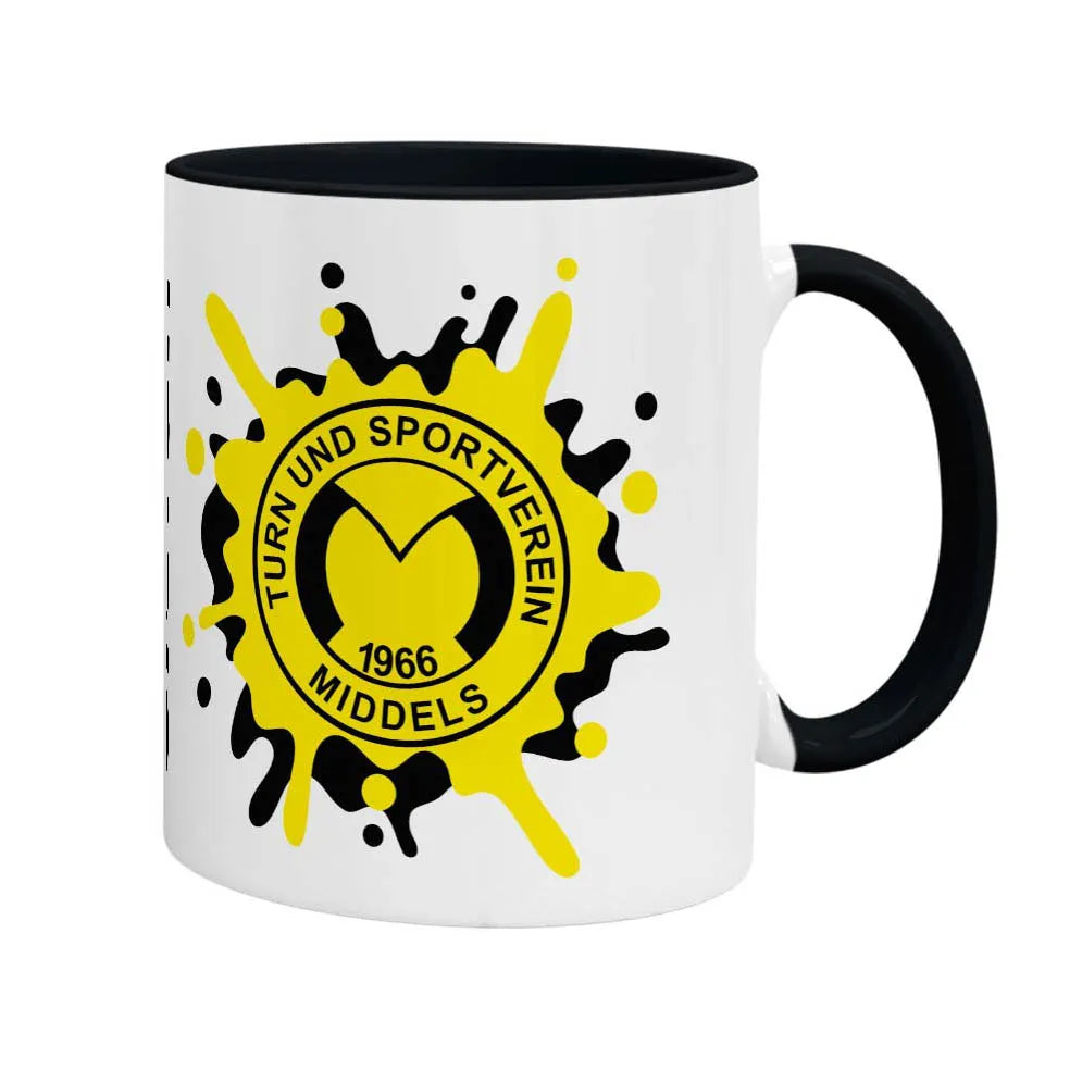 Tasse TuS Middels – Splash Personalisiert Edition (330 ml, Schwarz-Innen)