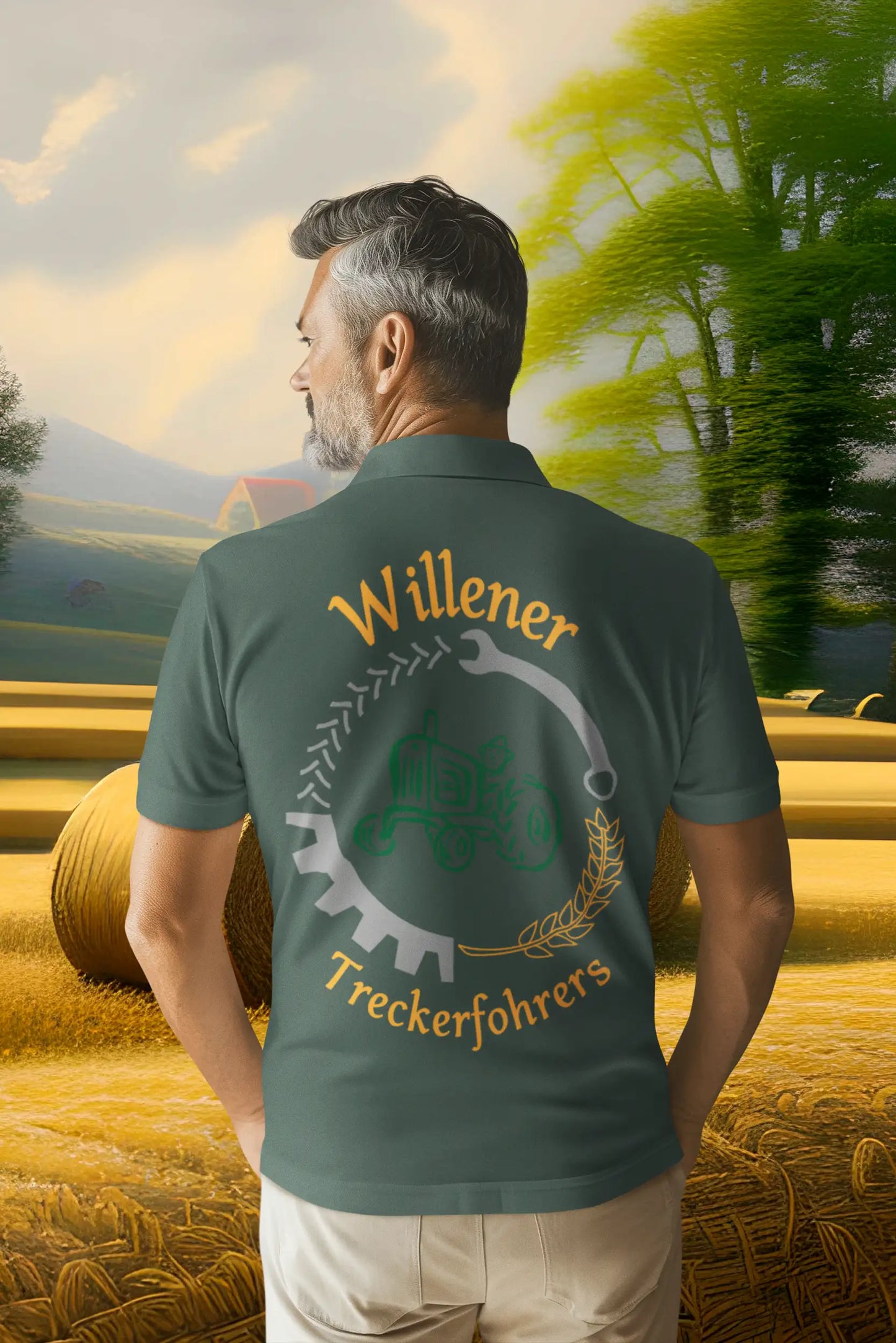 Polo Shirt Willener Treckerfohrers Dunkelgrün