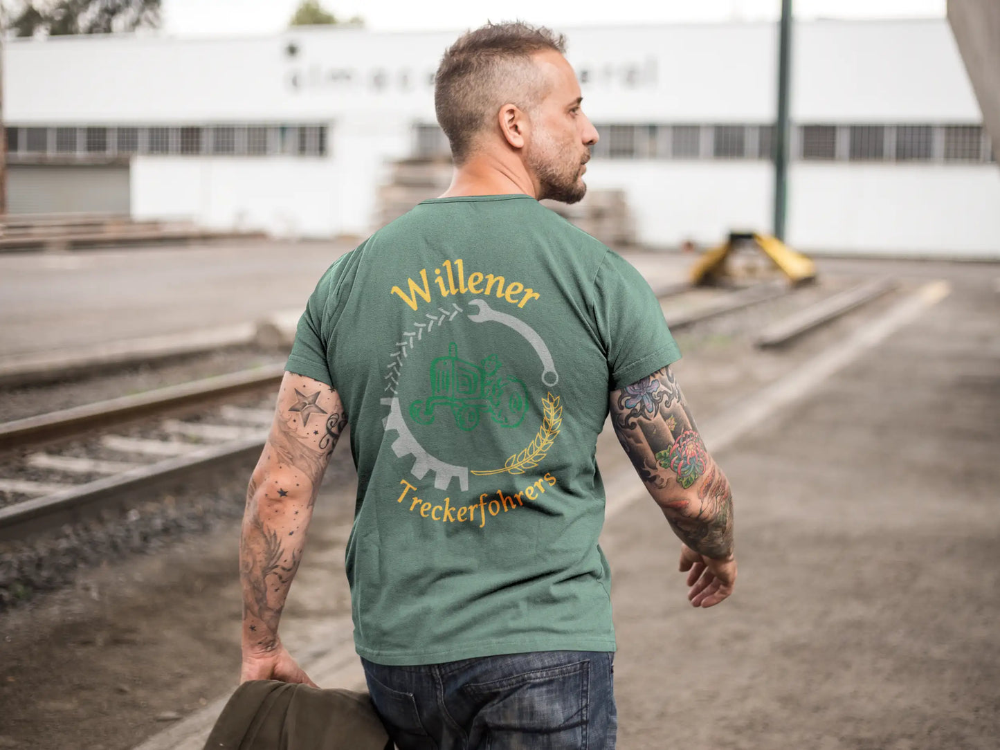 T-Shirt Willener Treckerfohrers Dunkelgrün