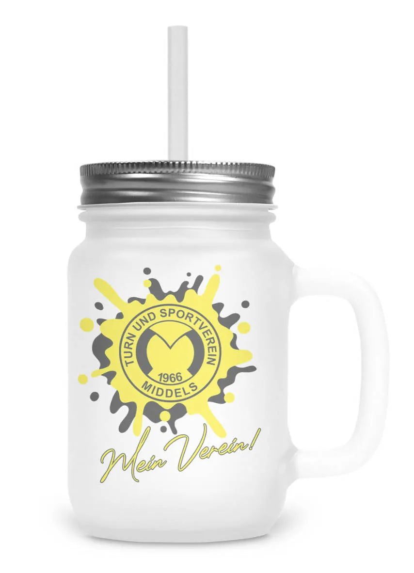 Henkelglas TuS Middels – Splash Edition (400 ml, inkl. Trinkhalm)