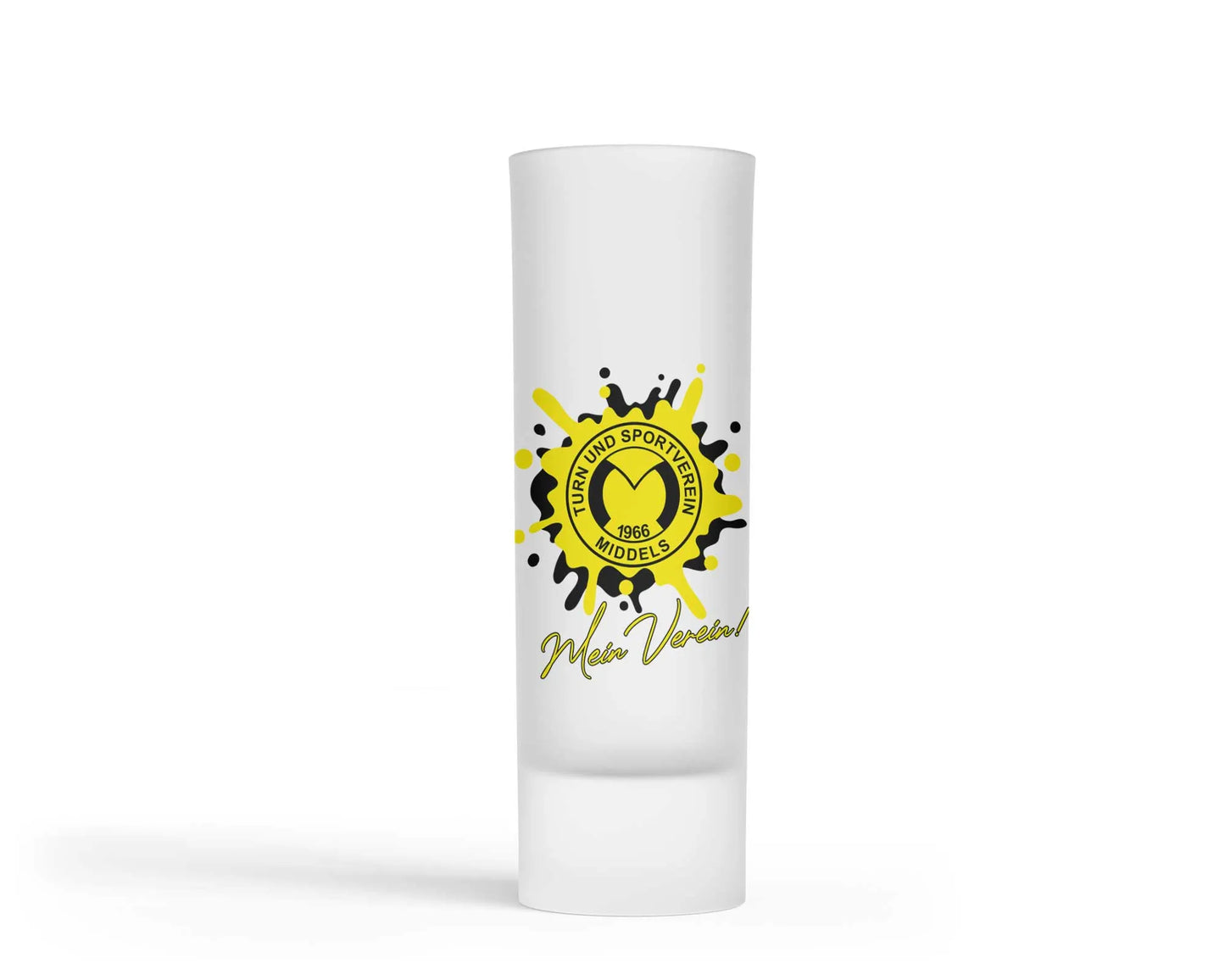 Shotglas TuS Middels – Splash Edition (50 ml, satiniert)