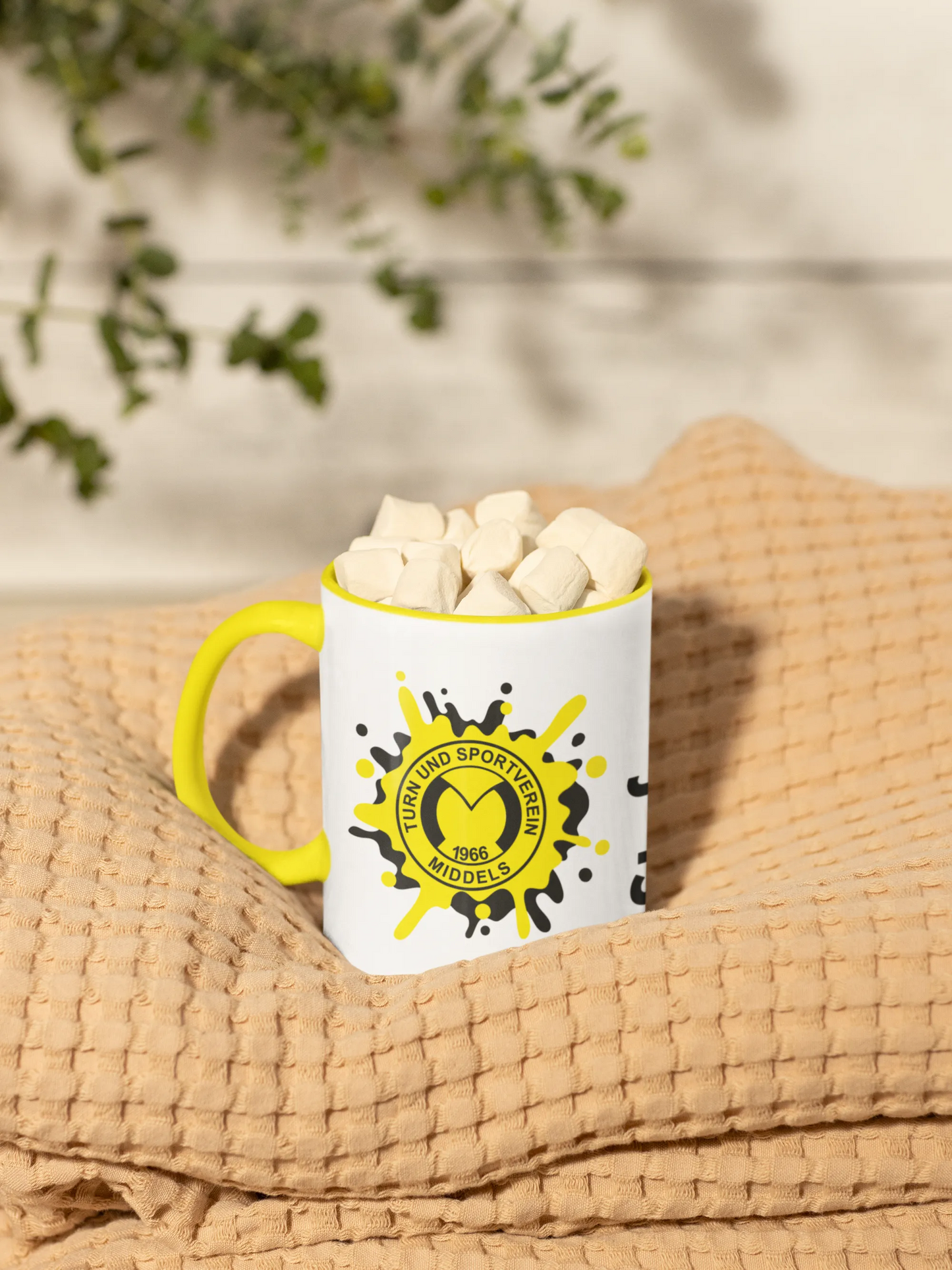 Tasse TuS Middels – Splash Personalisiert Edition (330 ml, Gelb-Innen)