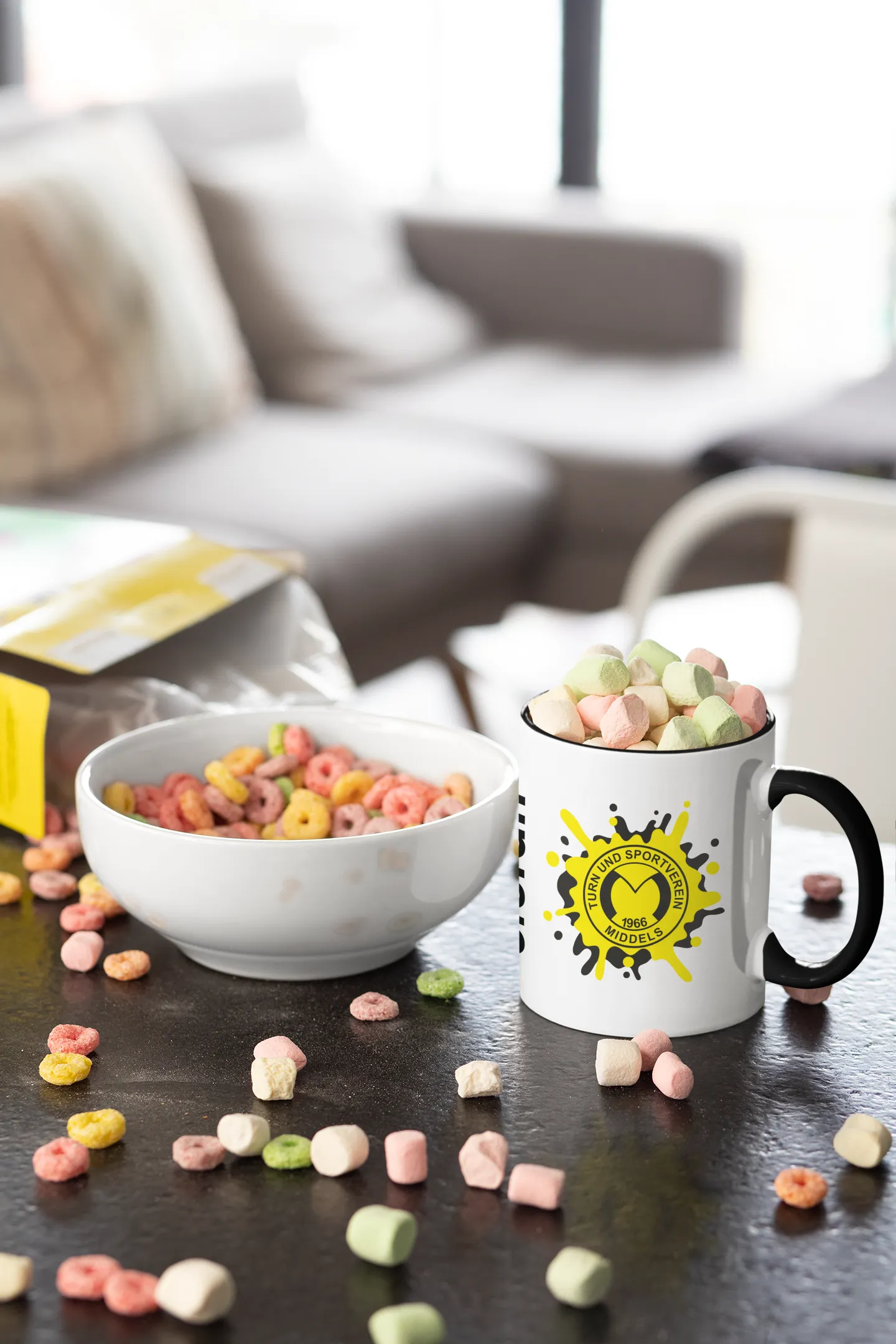 Tasse TuS Middels – Splash Personalisiert Edition (330 ml, Schwarz-Innen)