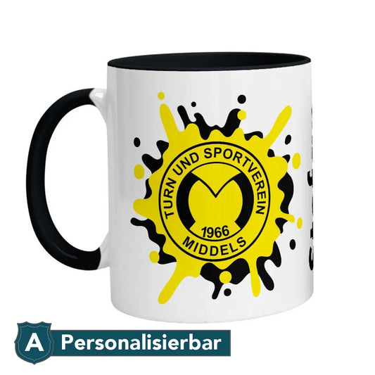 Tasse TuS Middels – Splash Personalisiert Edition (330 ml, Schwarz-Innen)