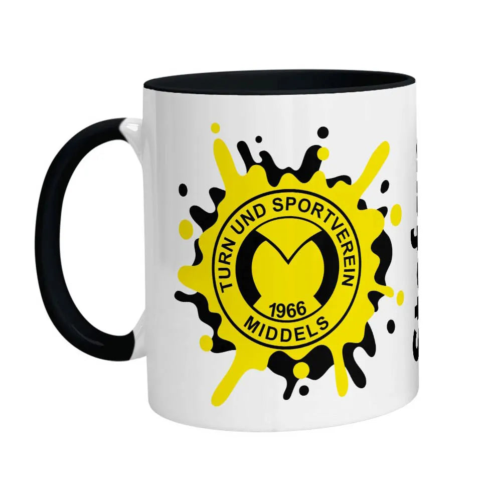 Tasse TuS Middels – Splash Personalisiert Edition (330 ml, Schwarz-Innen)