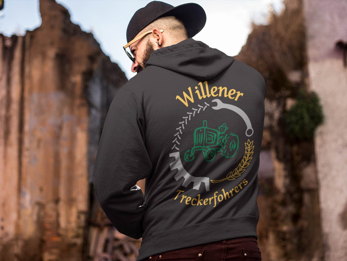 Hoodie Willener Treckerfohrers Rauchgrau