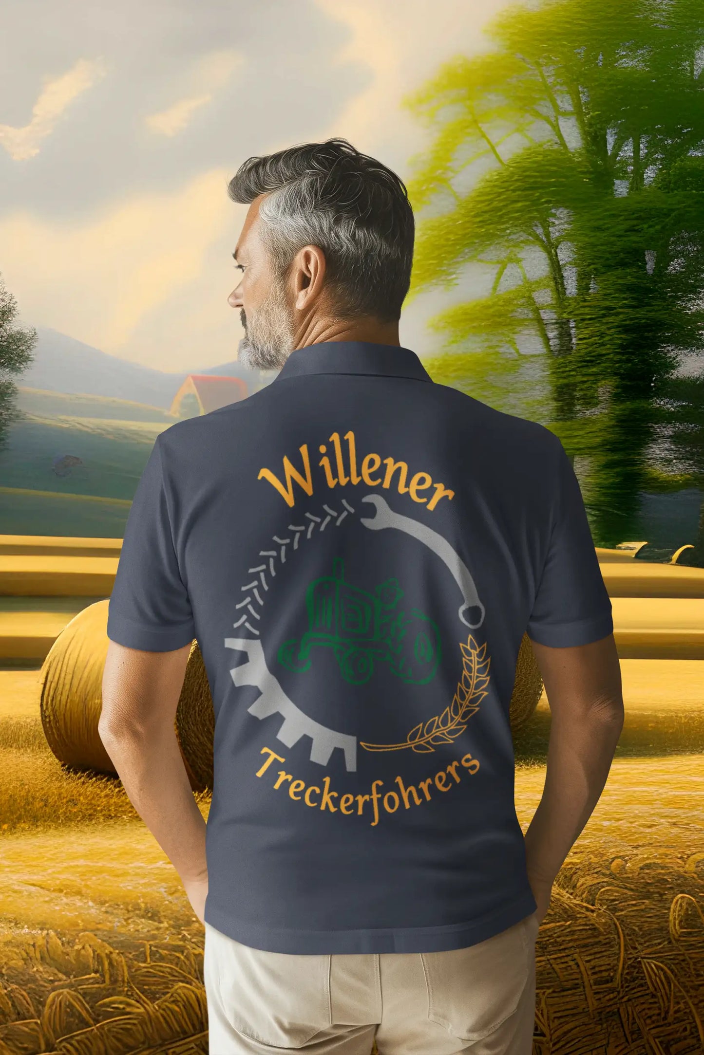 Polo Shirt Willener Treckerfohrers Dunkelblau